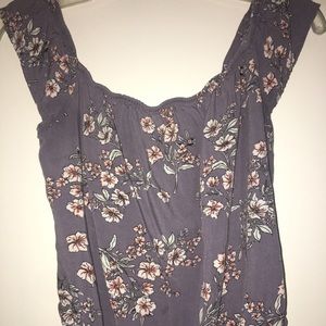 Garage Flower Off The Shoulder Crop Top